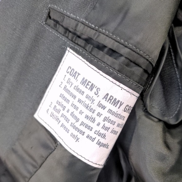 U.S. Army Serge Green Military Dress Uniform Coat Green Size 36 Poly Wool Blend - Picture 3 of 13